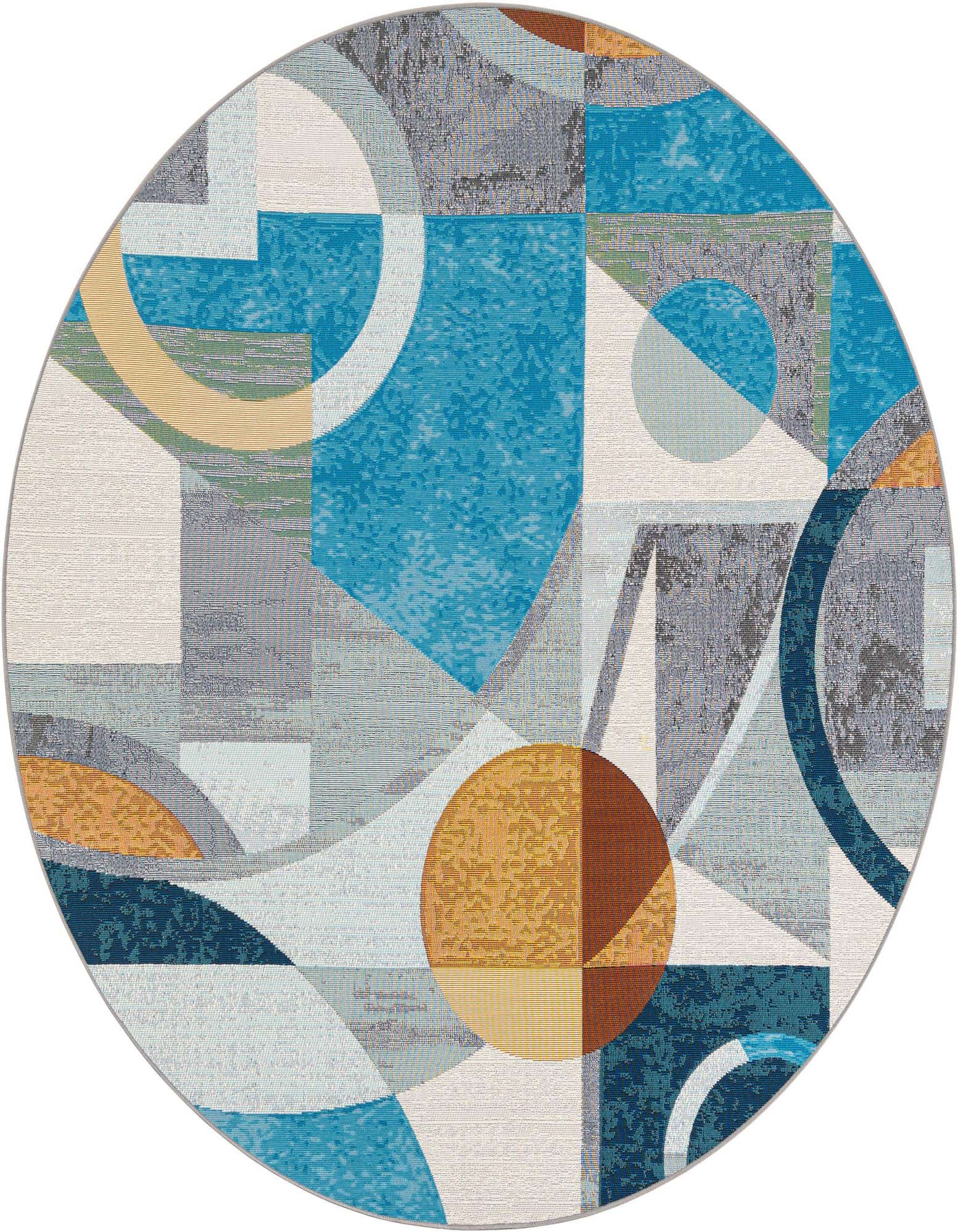 6' 1 x 6' 1 Easy-Clean Modern Indoor / Outdoor Round Rug