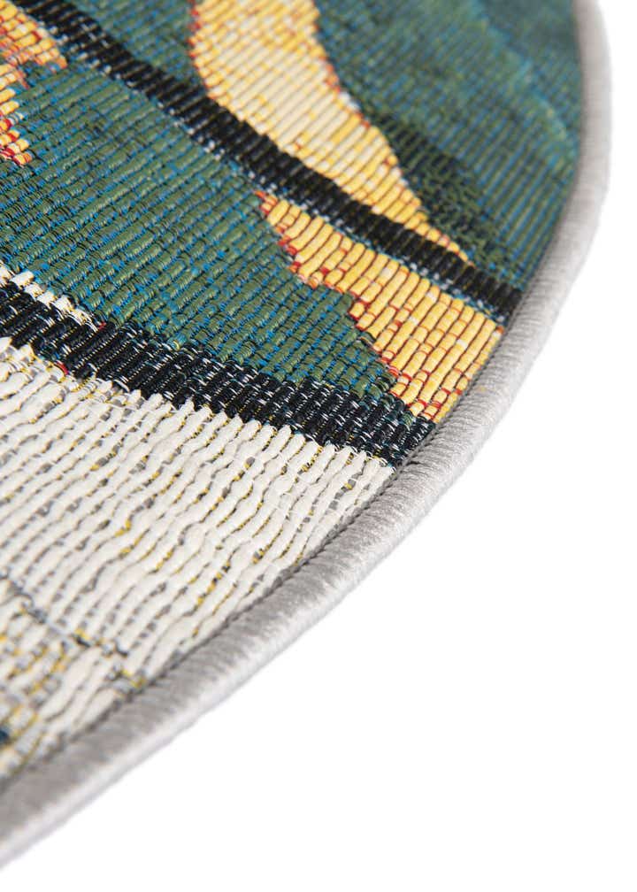 5' 3 x 5' 3 Easy-Clean Modern Indoor / Outdoor Round Rug