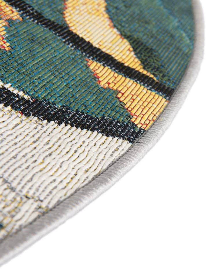 Detail image of 4' 1 x 4' 1 Easy-Clean Modern Indoor / Outdoor Round Rug