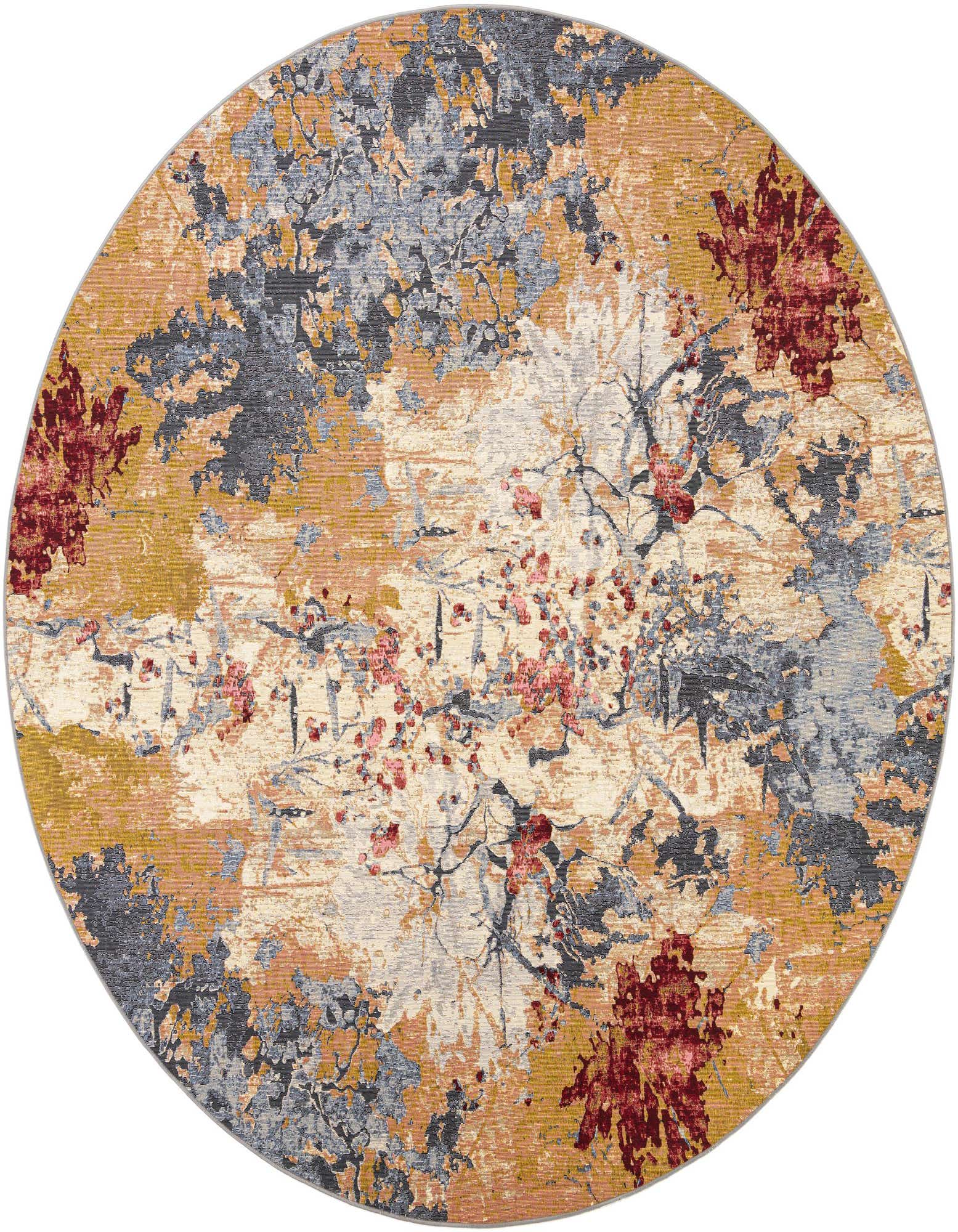 10' x 10' Easy-Clean Modern Indoor / Outdoor Round Rug