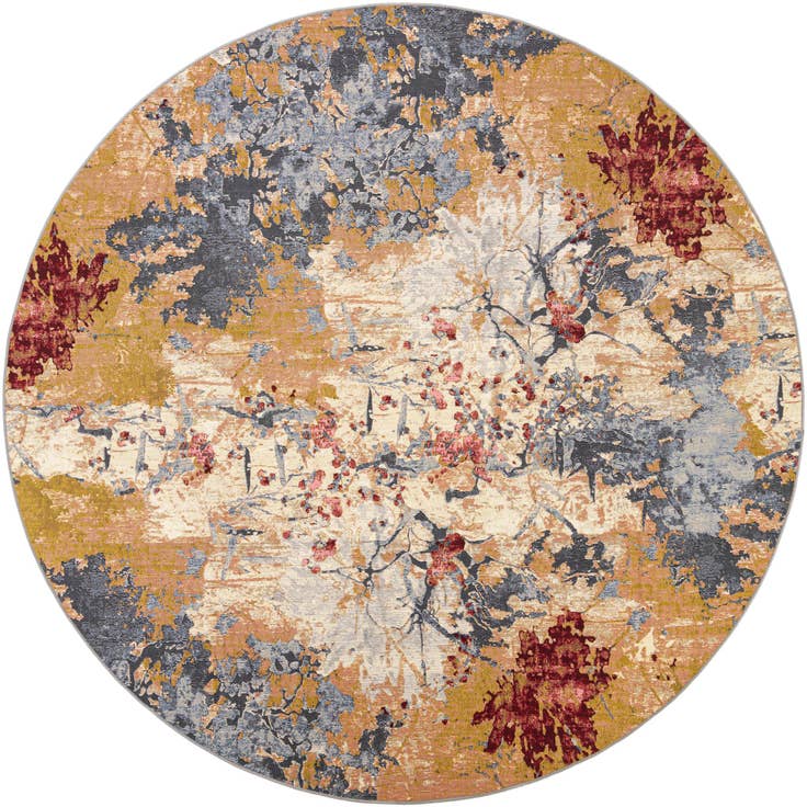 Detail image of 10' x 10' Easy-Clean Modern Indoor / Outdoor Round Rug