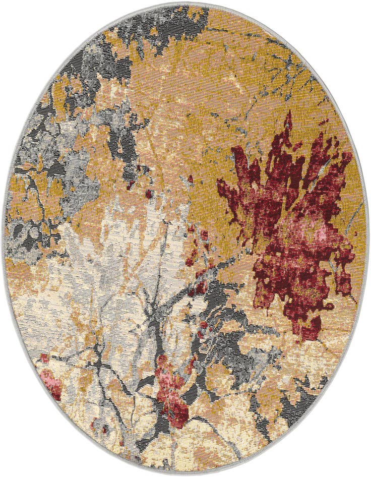 Detail image of 3' 3 x 3' 3 Easy-Clean Modern Indoor / Outdoor Round Rug