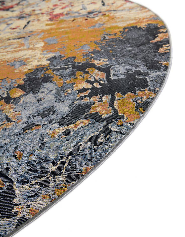Detail image of 5' 3 x 5' 3 Easy-Clean Modern Indoor / Outdoor Round Rug