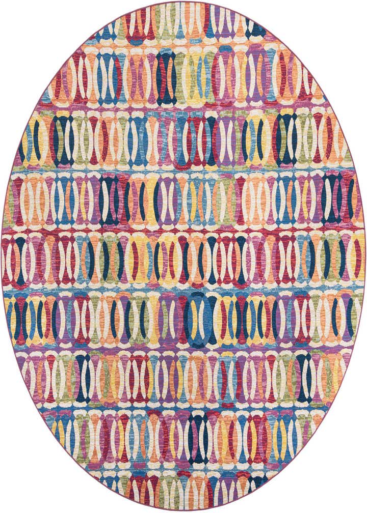 10' x 10' Easy-Clean Modern Indoor / Outdoor Round Rug