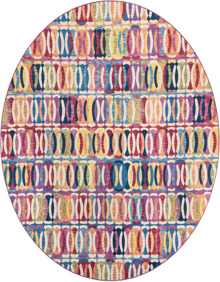 Detail image of 10' x 10' Easy-Clean Modern Indoor / Outdoor Round Rug