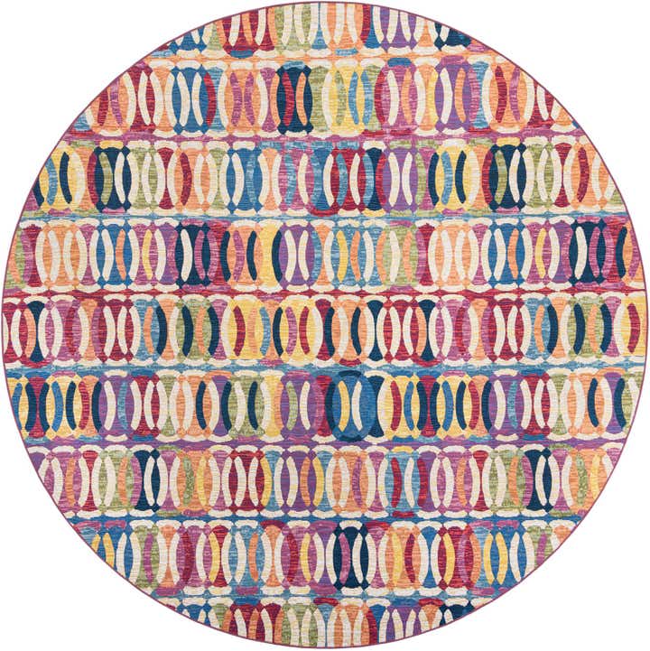 10' x 10' Easy-Clean Modern Indoor / Outdoor Round Rug