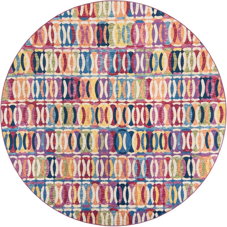 Detail image of 10' x 10' Easy-Clean Modern Indoor / Outdoor Round Rug
