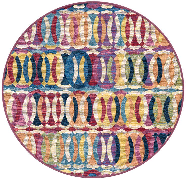 Detail image of 3' 3 x 3' 3 Easy-Clean Modern Indoor / Outdoor Round Rug