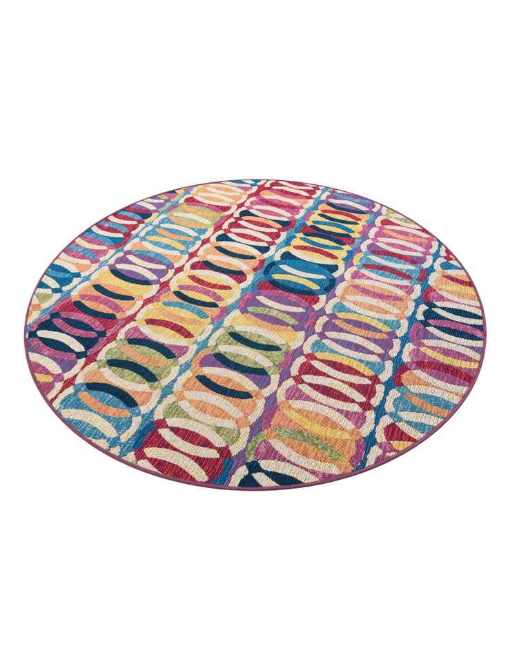 Detail image of  5' 3 x 5' 3  Washable Modern Indoor / Outdoor Round Rug