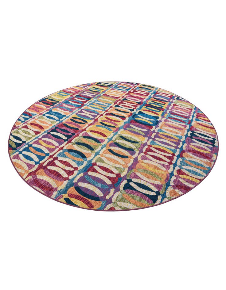 Detail image of  7' 10 x 7' 10  Washable Modern Indoor / Outdoor Round Rug