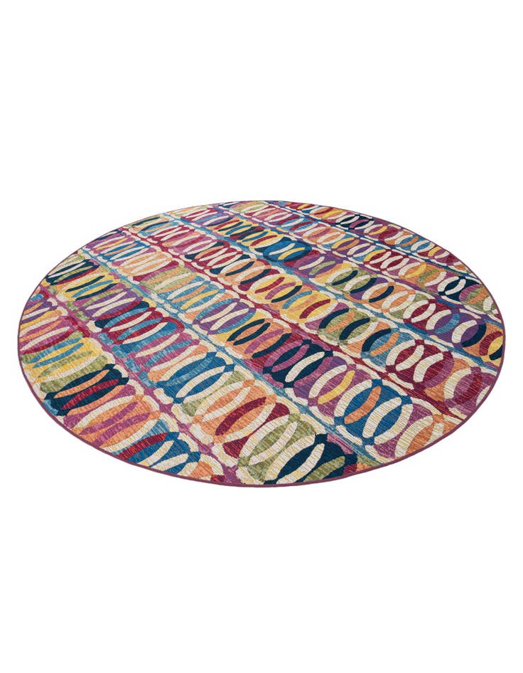 Detail image of  7' 10 x 7' 10  Washable Modern Indoor / Outdoor Round Rug