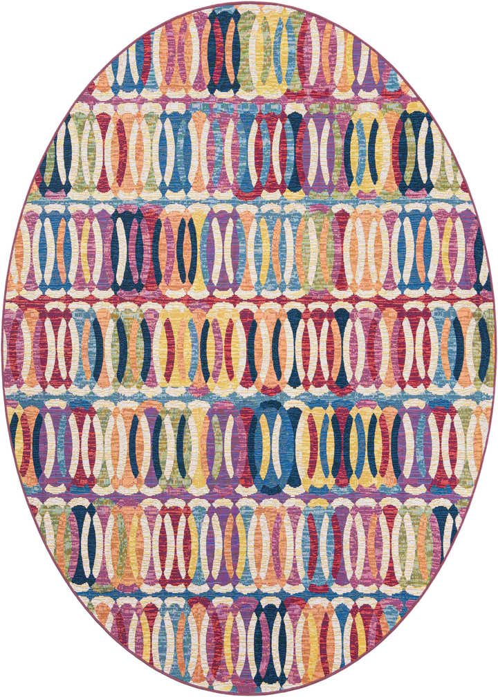7' 10 x 7' 10 Easy-Clean Modern Indoor / Outdoor Round Rug