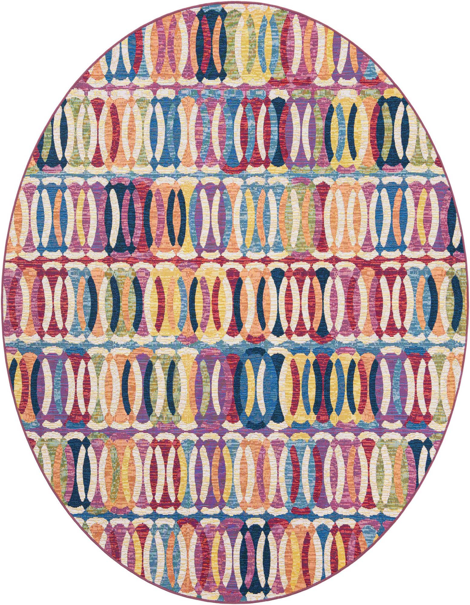 7' 10 x 7' 10 Easy-Clean Modern Indoor / Outdoor Round Rug
