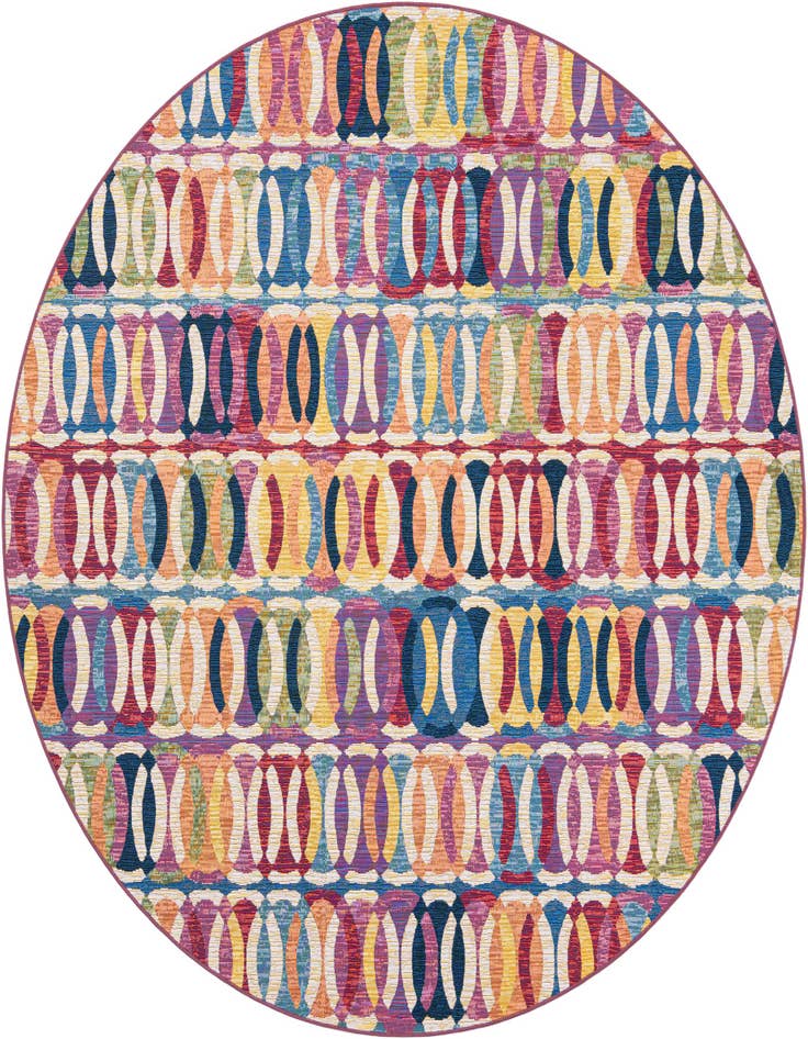 Detail image of 7' 10 x 7' 10 Easy-Clean Modern Indoor / Outdoor Round Rug