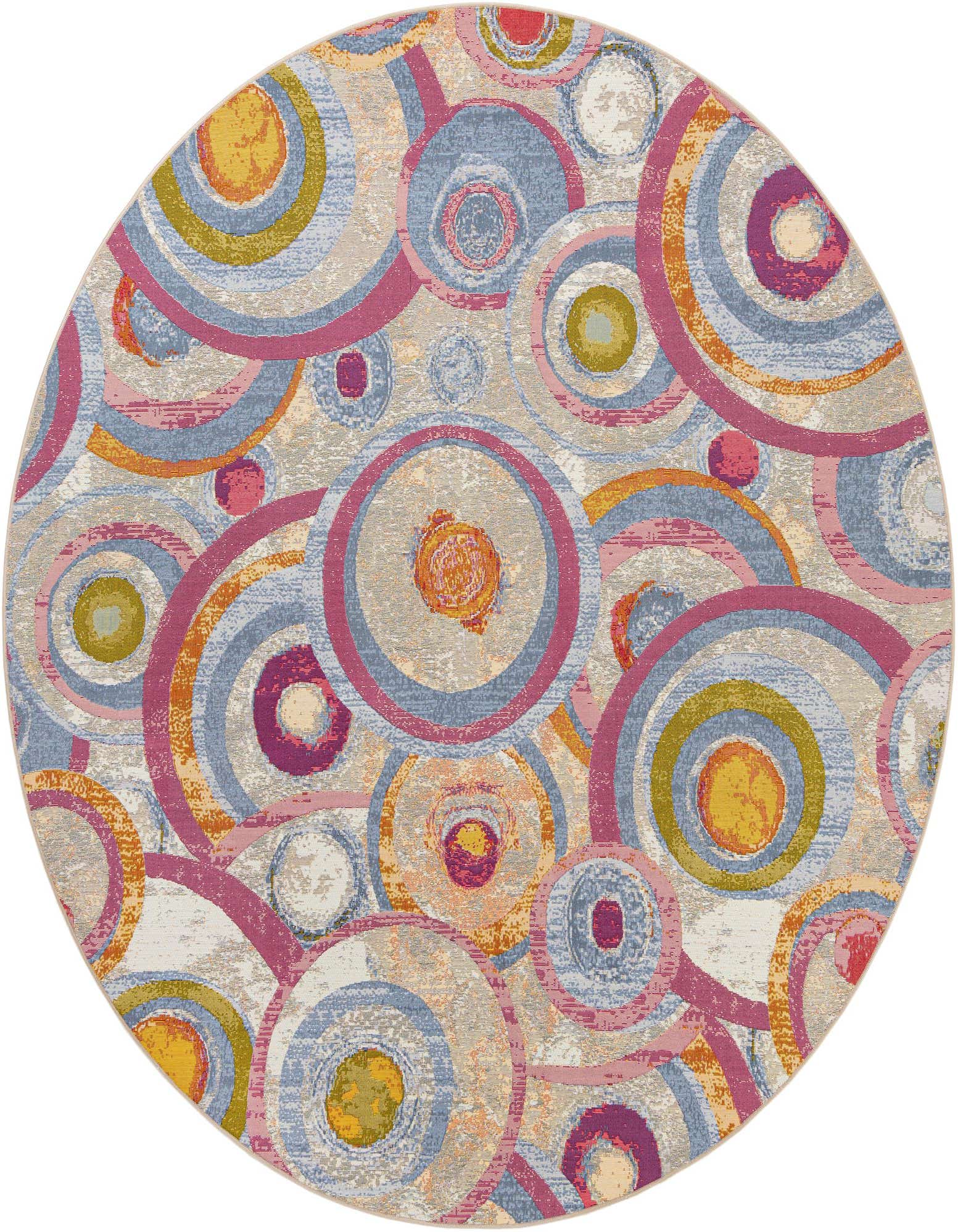 10' x 10' Easy-Clean Modern Indoor / Outdoor Round Rug