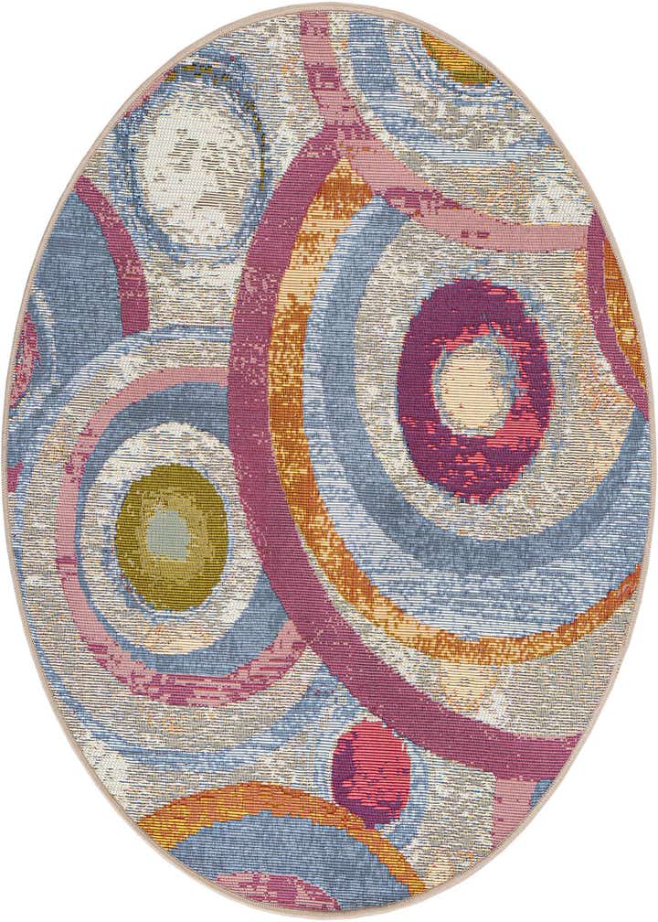 3' x 3' Easy-Clean Modern Indoor / Outdoor Round Rug