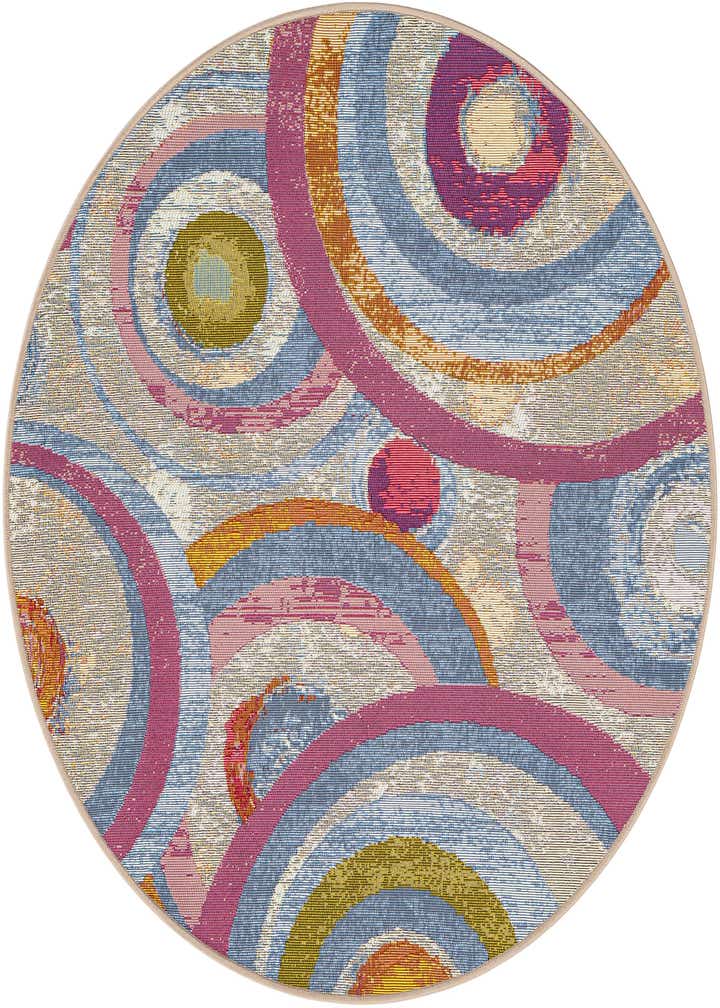 4' x 4' Easy-Clean Modern Indoor / Outdoor Round Rug