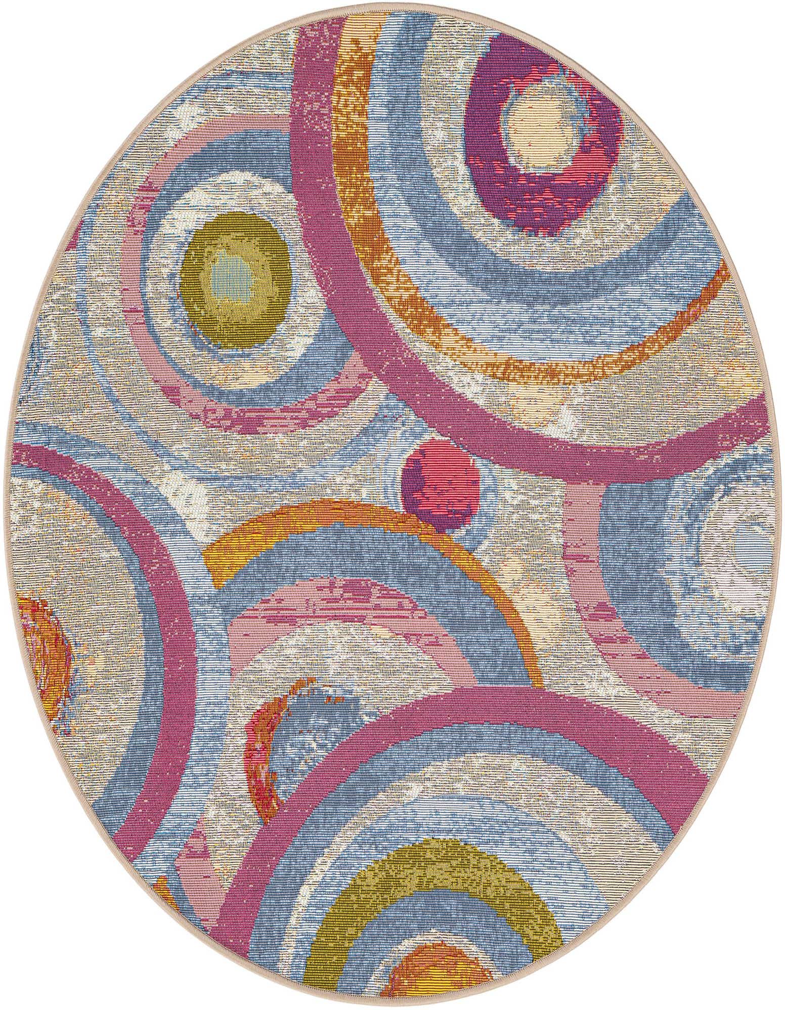 4' x 4' Easy-Clean Modern Indoor / Outdoor Round Rug