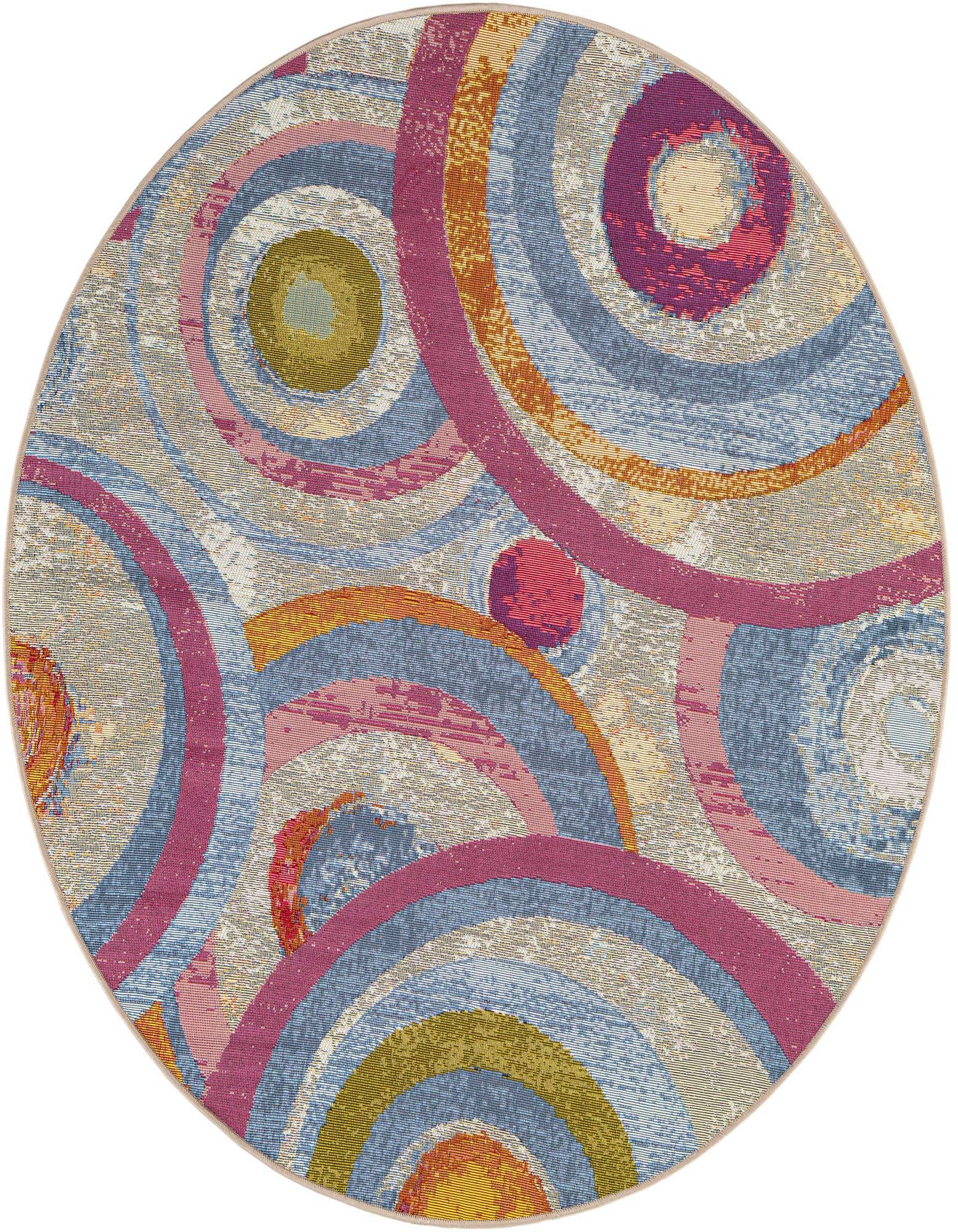 5' x 5' Easy-Clean Modern Indoor / Outdoor Round Rug