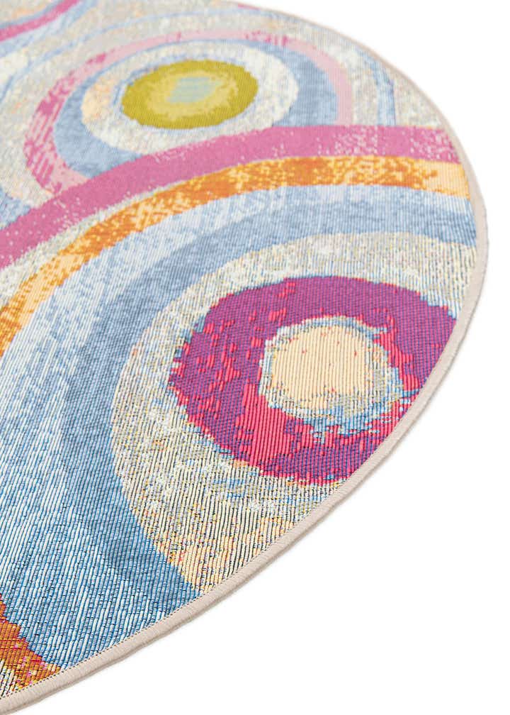 3' x 3' Easy-Clean Modern Indoor / Outdoor Round Rug