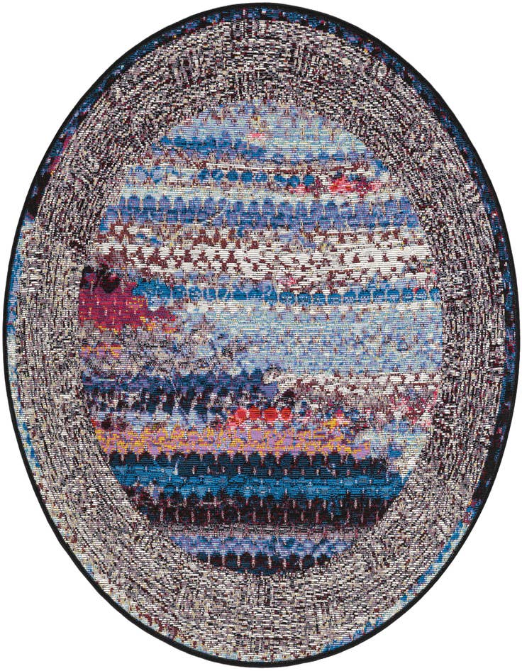 Detail image of 3' x 3' Easy-Clean Modern Indoor / Outdoor Round Rug