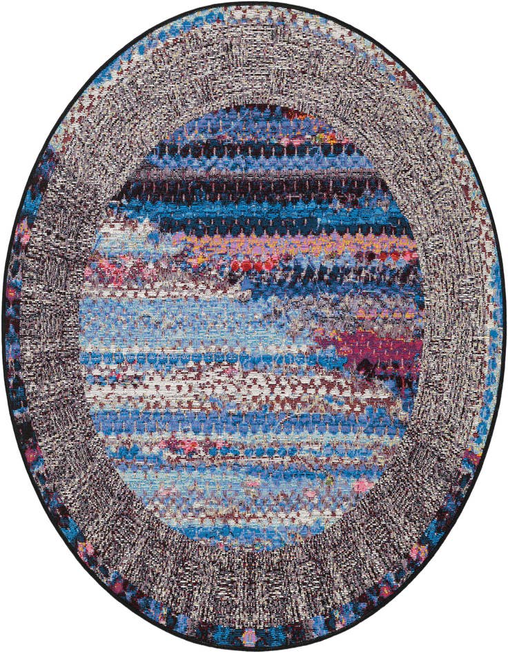 Detail image of 4' x 4' Easy-Clean Modern Indoor / Outdoor Round Rug