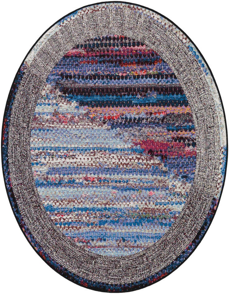 Detail image of 5' x 5' Easy-Clean Modern Indoor / Outdoor Round Rug