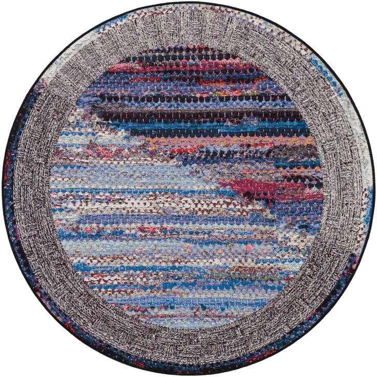 Detail image of 5' x 5' Easy-Clean Modern Indoor / Outdoor Round Rug