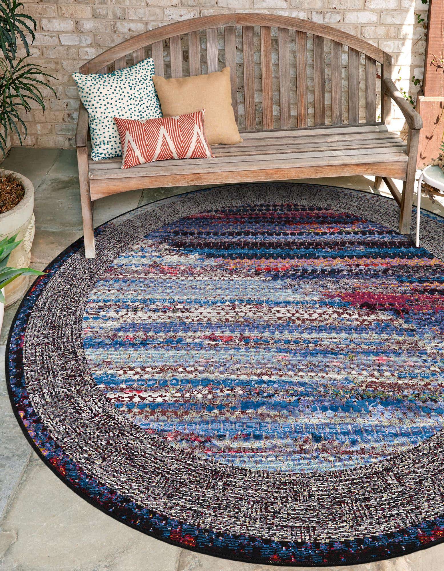 Detail image of 155cm x 155cm Modern Indoor / Outdoor Round Alfombra