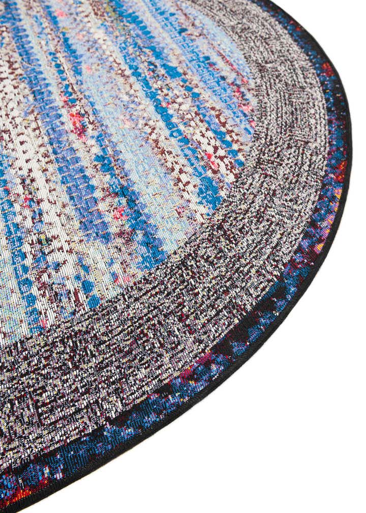 7' 10 x 7' 10 Easy-Clean Modern Indoor / Outdoor Round Rug