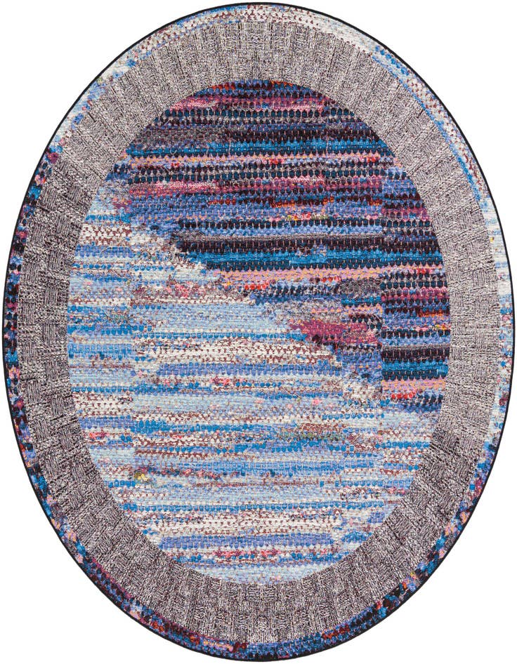 Detail image of 7' 10 x 7' 10 Easy-Clean Modern Indoor / Outdoor Round Rug