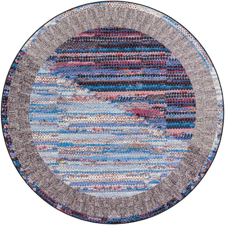 Detail image of 7' 10 x 7' 10 Easy-Clean Modern Indoor / Outdoor Round Rug