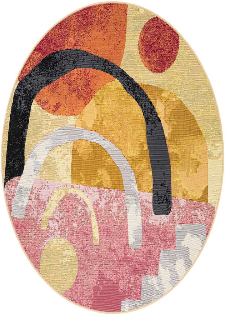 5' x 5' Easy-Clean Modern Indoor / Outdoor Round Rug
