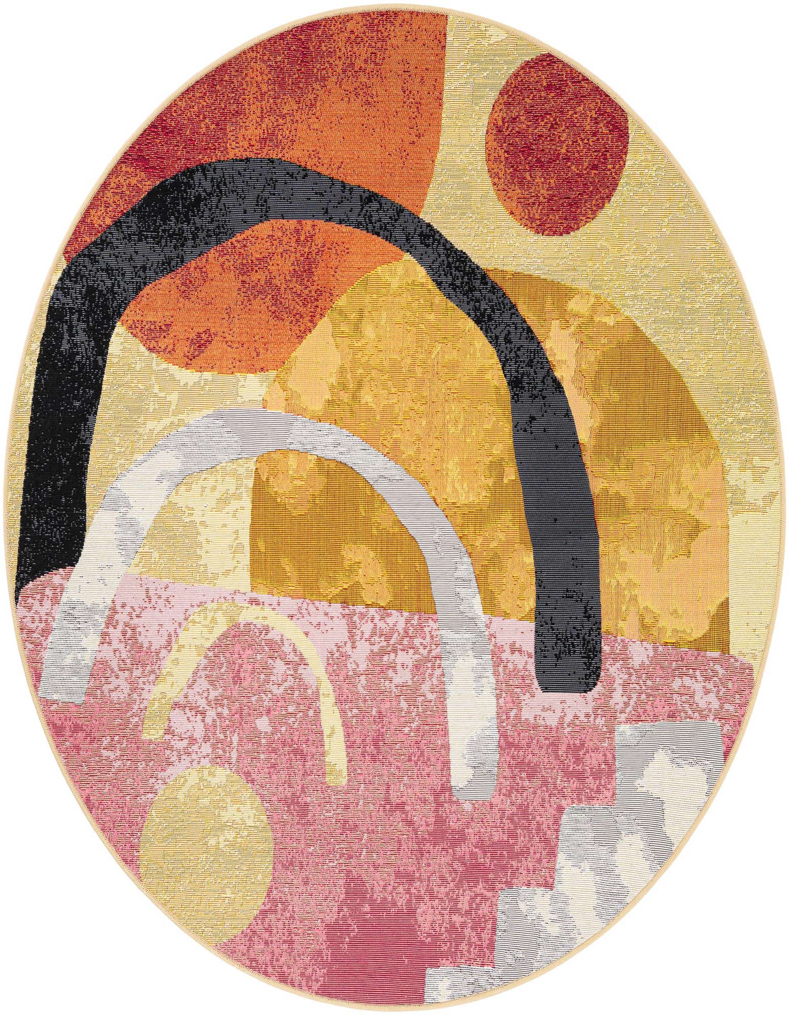 5' x 5' Easy-Clean Modern Indoor / Outdoor Round Rug