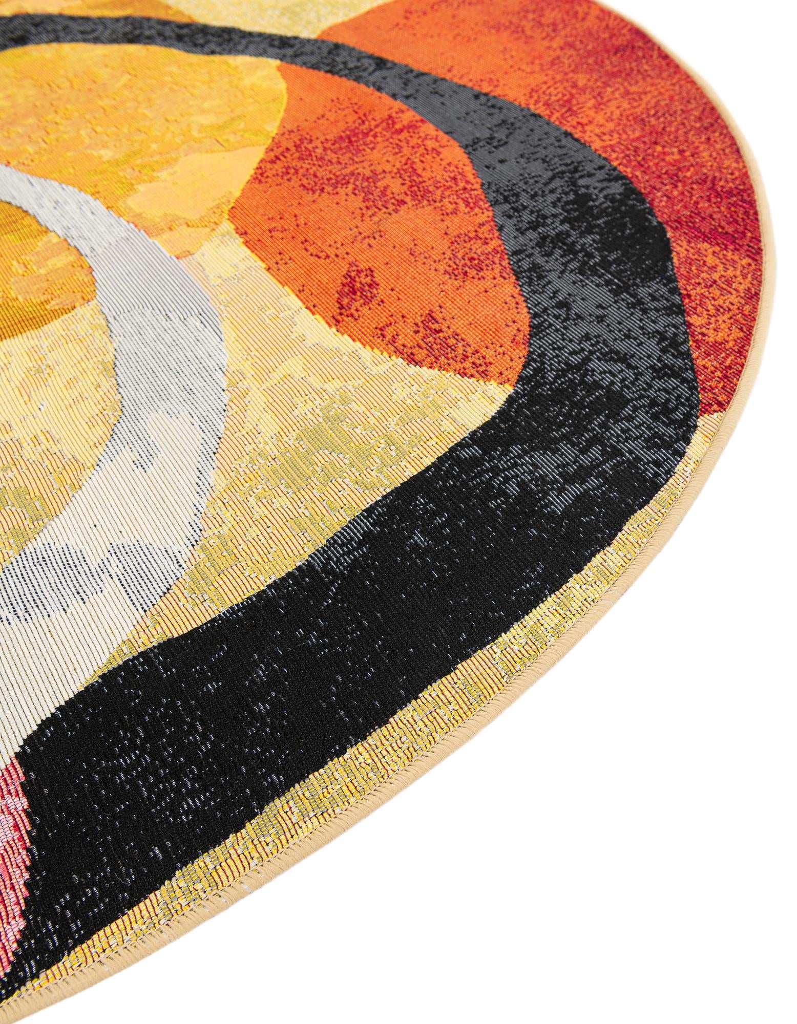 5' x 5' Easy-Clean Modern Indoor / Outdoor Round Rug