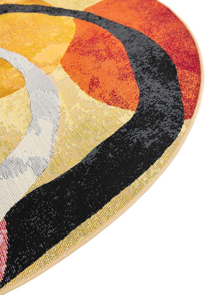 7' 10 x 7' 10 Easy-Clean Modern Indoor / Outdoor Round Rug