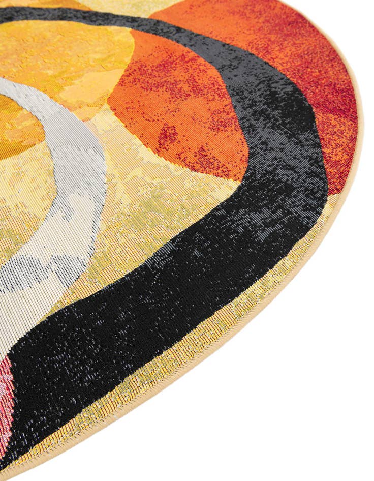 Detail image of 7' 10 x 7' 10 Easy-Clean Modern Indoor / Outdoor Round Rug