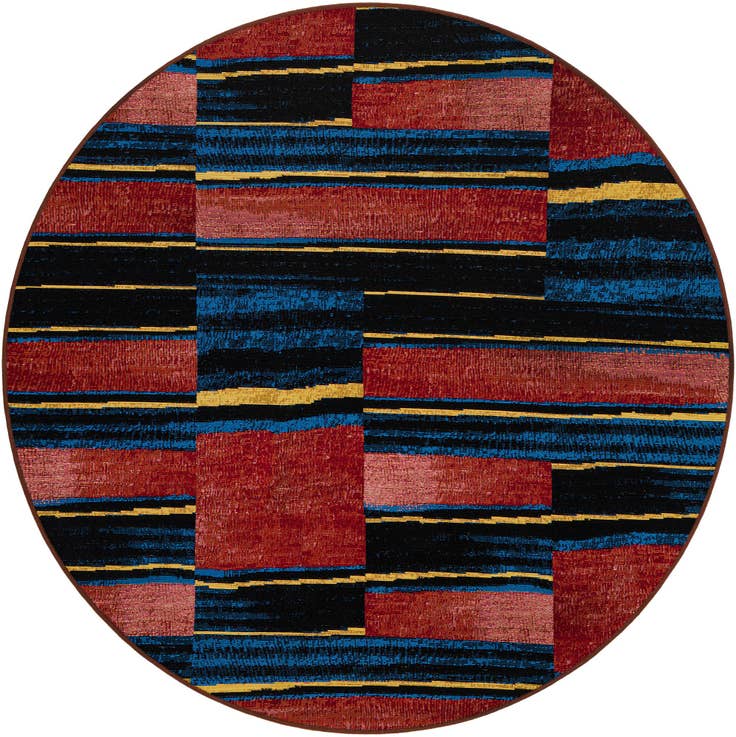 Detail image of 5' x 5' Easy-Clean Modern Indoor / Outdoor Round Rug