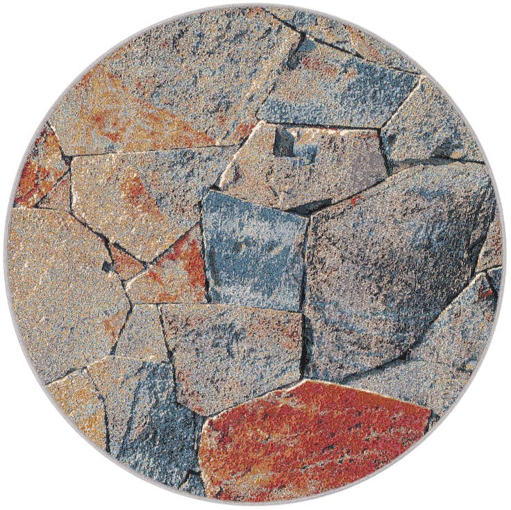 Detail image of 4' x 4' Easy-Clean Modern Indoor / Outdoor Round Rug