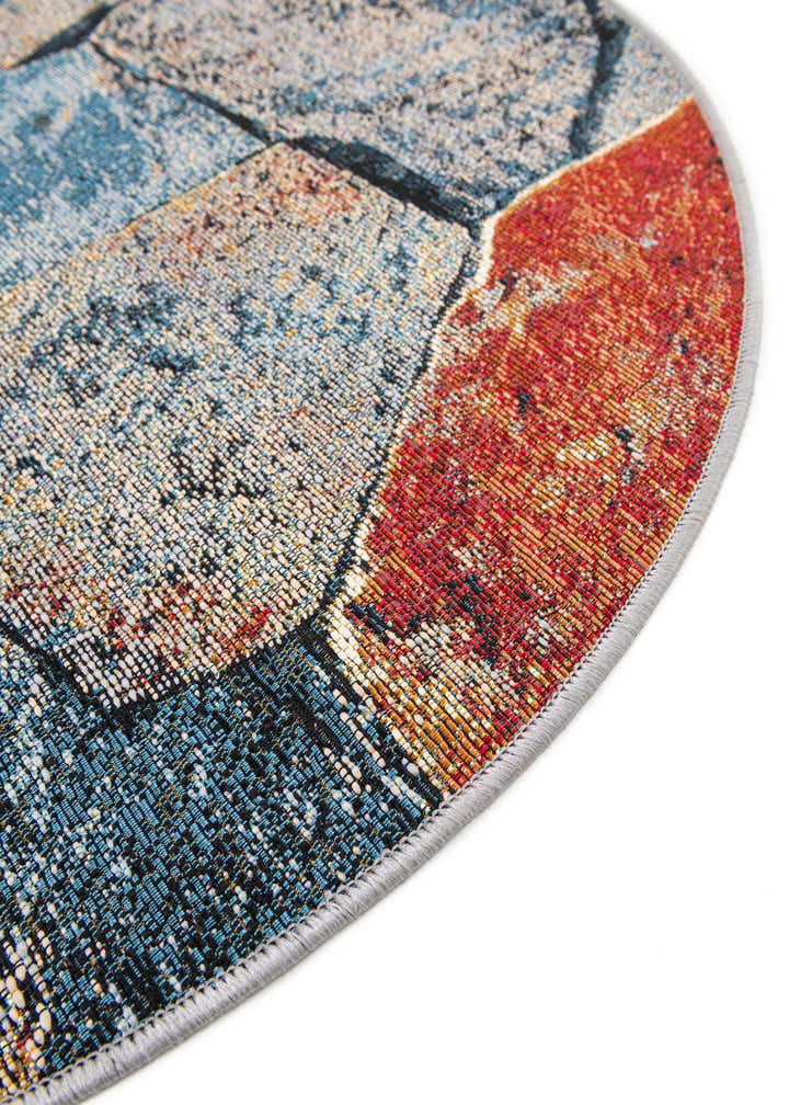 3' x 3' Easy-Clean Modern Indoor / Outdoor Round Rug