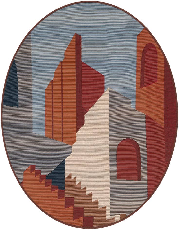 Detail image of 4' x 4' Easy-Clean Modern Indoor / Outdoor Round Rug