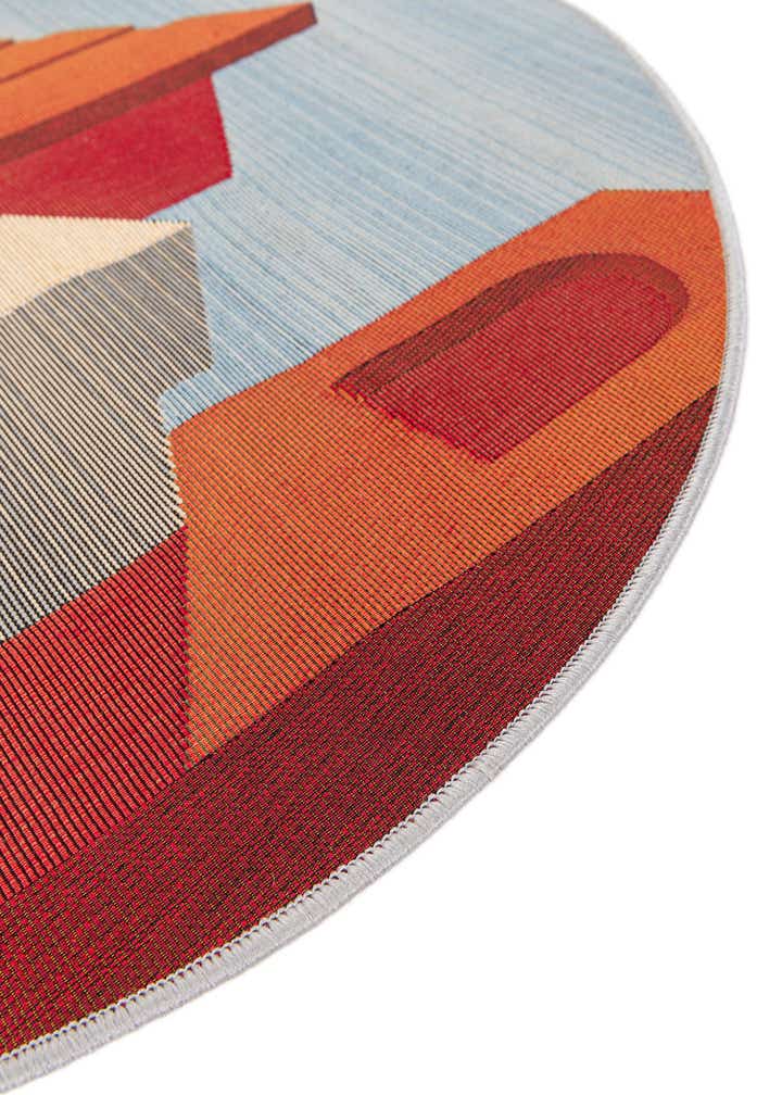 3' x 3' Easy-Clean Modern Indoor / Outdoor Round Rug