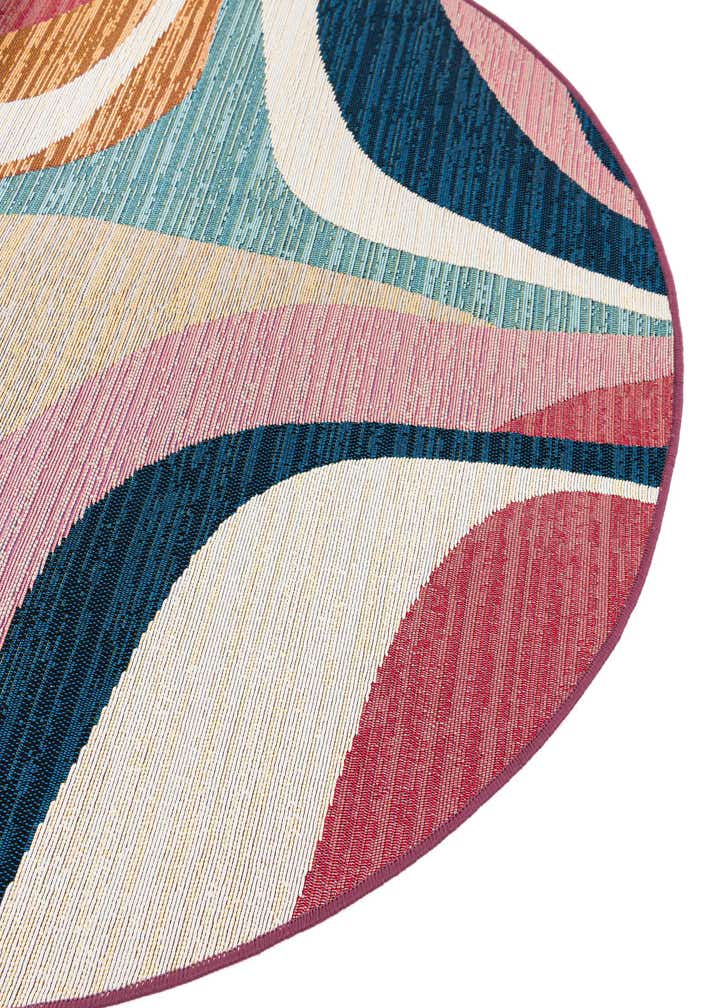 7' 10 x 7' 10 Easy-Clean Modern Indoor / Outdoor Round Rug