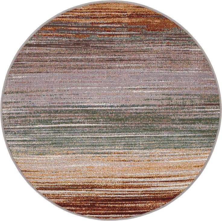 Detail image of 3' x 3' Easy-Clean Modern Indoor / Outdoor Round Rug