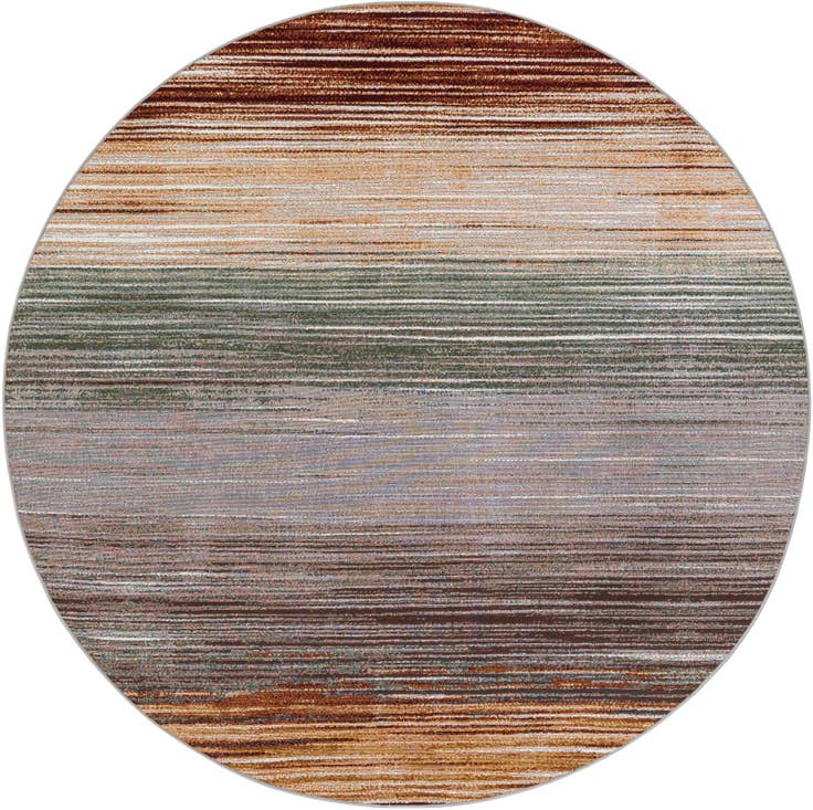 Detail image of 7' 10 x 7' 10 Easy-Clean Modern Indoor / Outdoor Round Rug