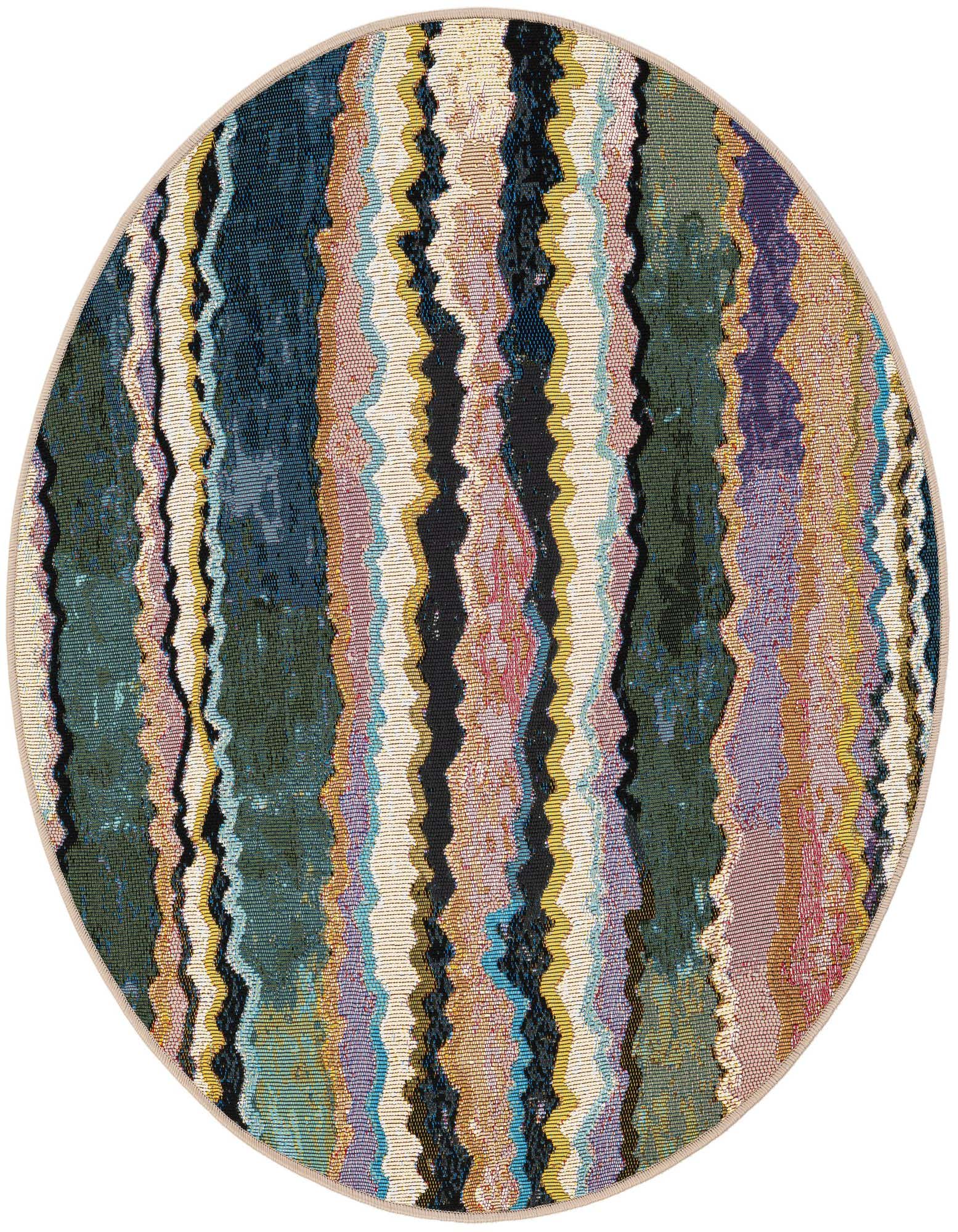 3' x 3' Easy-Clean Modern Indoor / Outdoor Round Rug