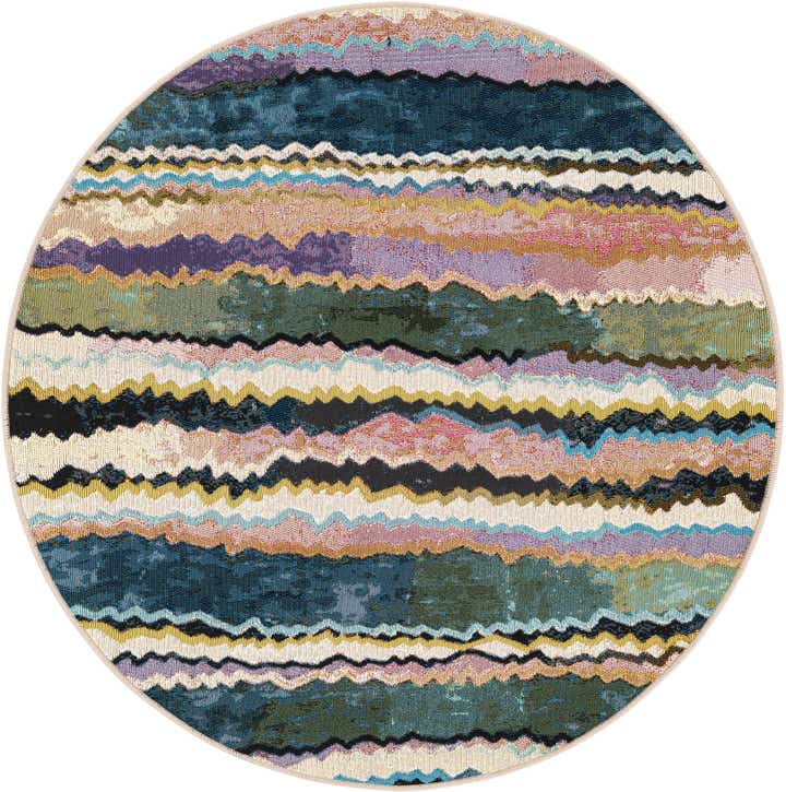 4' x 4' Easy-Clean Modern Indoor / Outdoor Round Rug