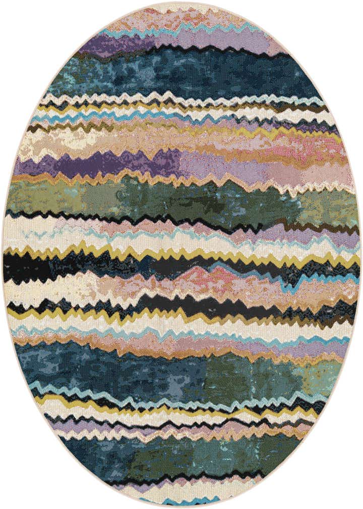5' x 5' Easy-Clean Modern Indoor / Outdoor Round Rug