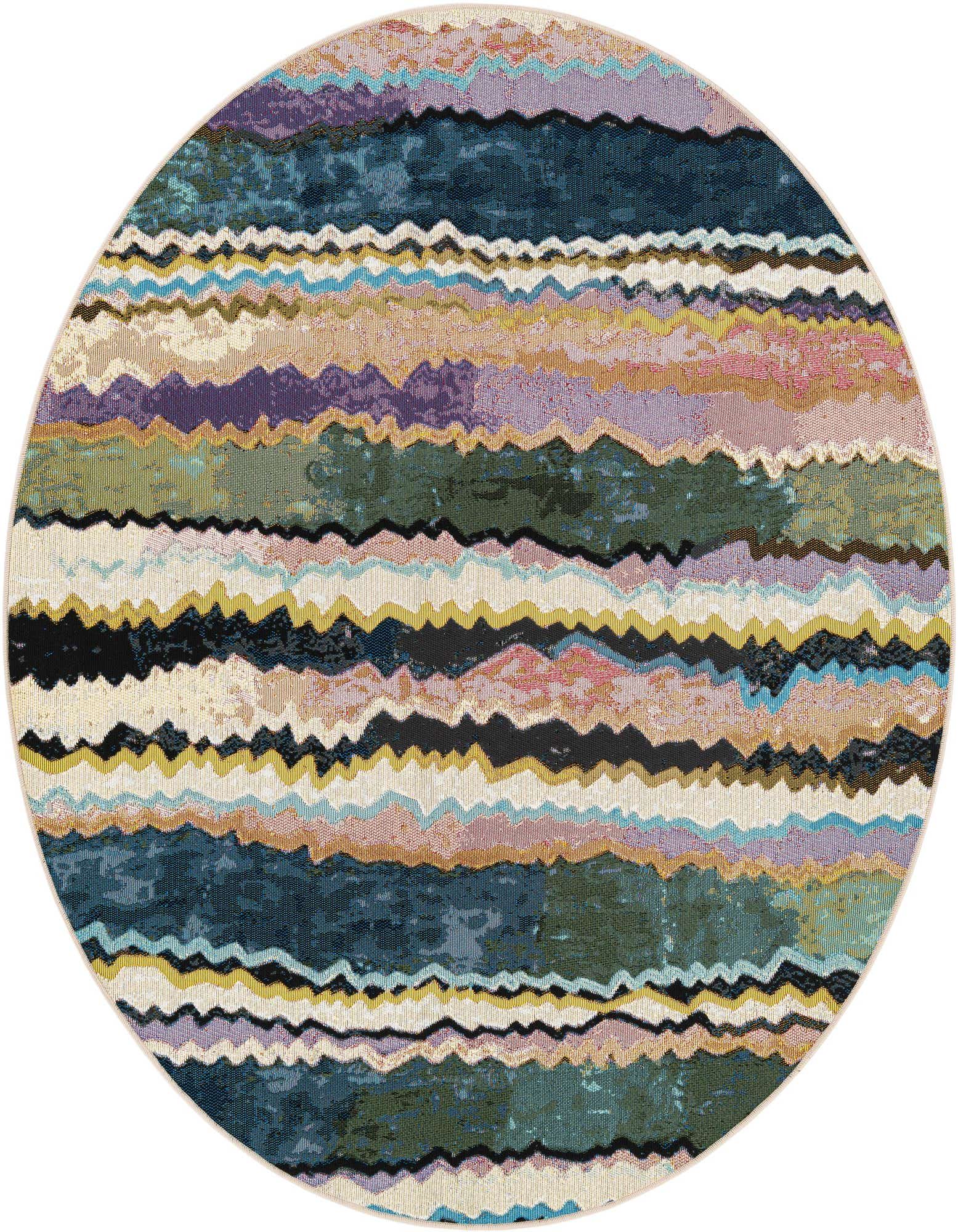 5' x 5' Easy-Clean Modern Indoor / Outdoor Round Rug