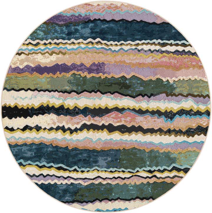 5' x 5' Easy-Clean Modern Indoor / Outdoor Round Rug